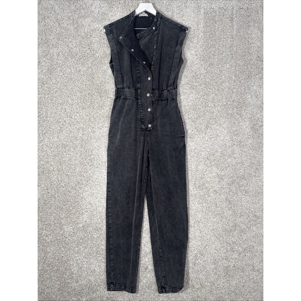 ELAN JACK DENIM JUMPSUIT - BLK- Size XS